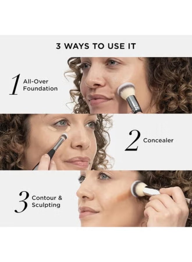 IT Cosmetics Heavenly Luxe Complexion Perfection Brush #7 - Dual-Ended Premium Makeup Brush For Foundation Concealer & Contour, Ultra-Soft Synthetic Fibers, Airbrush Finish, Pro-Hygienic, Cruelty-Free - Image 3